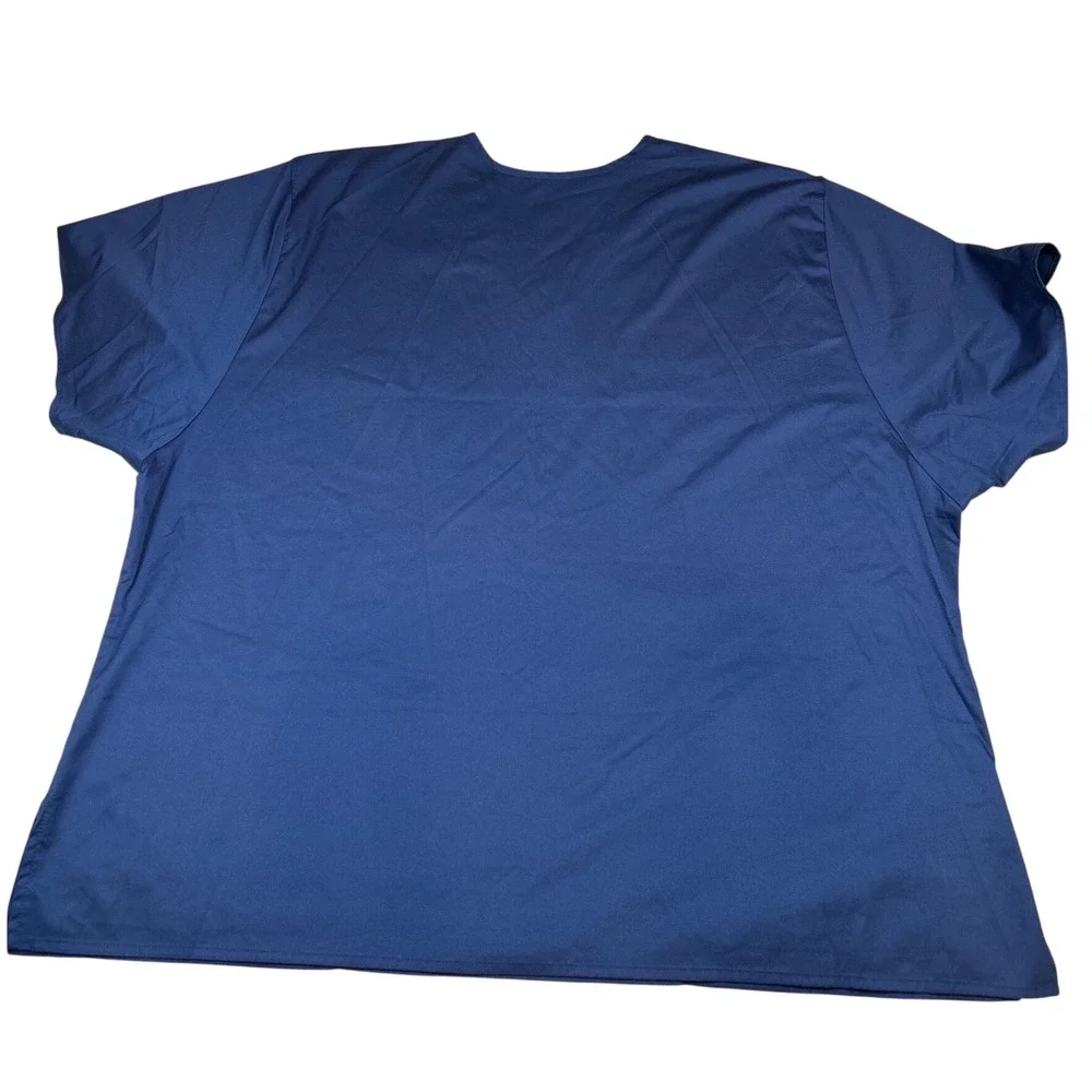 WonderWink WonderWork Womens 4XL Navy Blue V-Neck Scrub Top Style 101 Plus Size - Picture 8 of 8